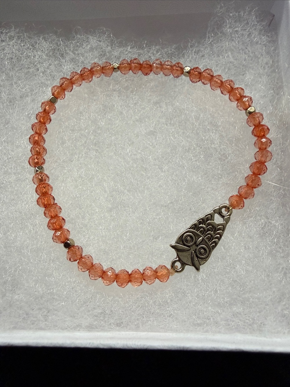 Set of 3 Elastic Bracelets-Owl, Om, Evil Eye - Picture 3 of 5